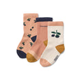 Lot de 3 paires de chaussettes en mélange de coton imprimé baies "Soft Pale Tuscany" pour enfants, ajustement sûr pour le quotidien