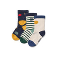 Lot de 3 paires de chaussettes en mélange de coton imprimé galaxie bleu marine classique avec motifs ludiques pour l'habillage quotidien des enfants