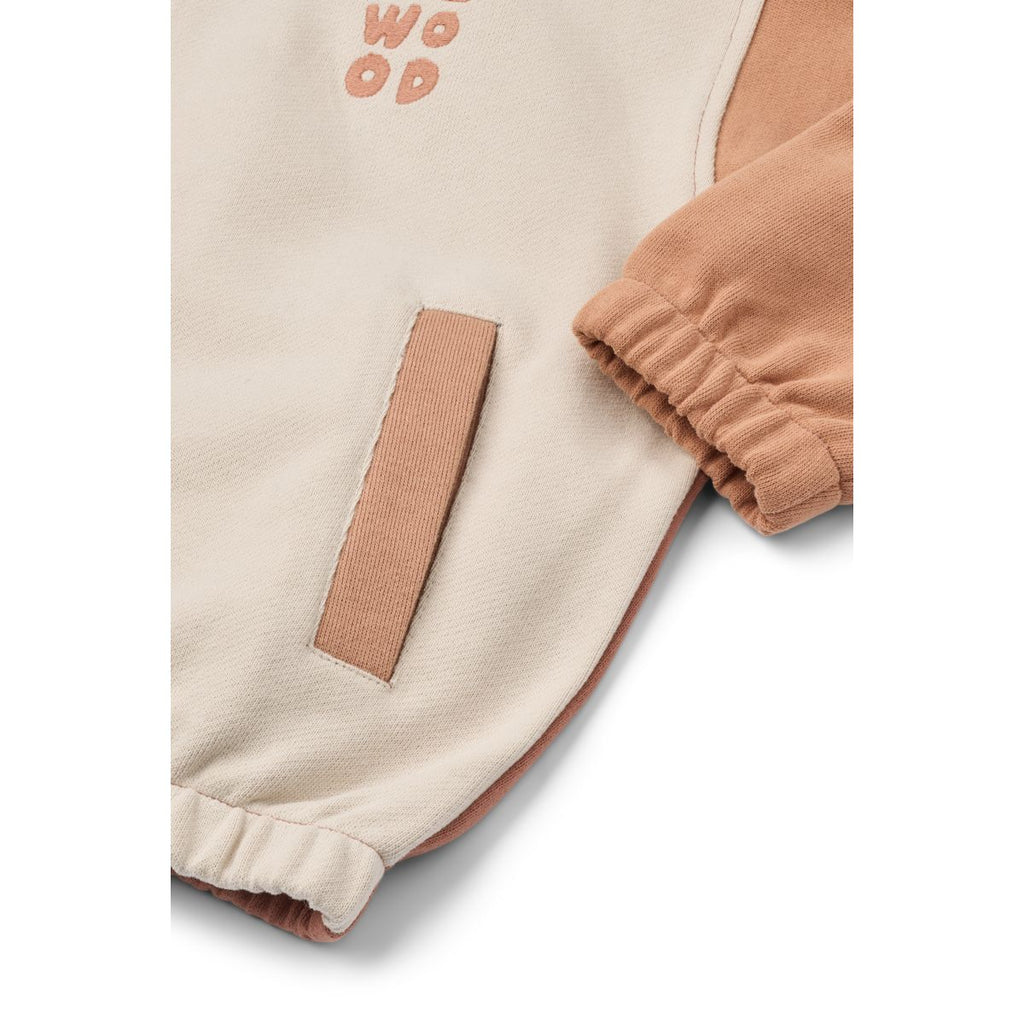 Sweat-shirt zippé en coton biologique multico couleur rose Toscane décontracté avec ourlet élastiqué pour enfants