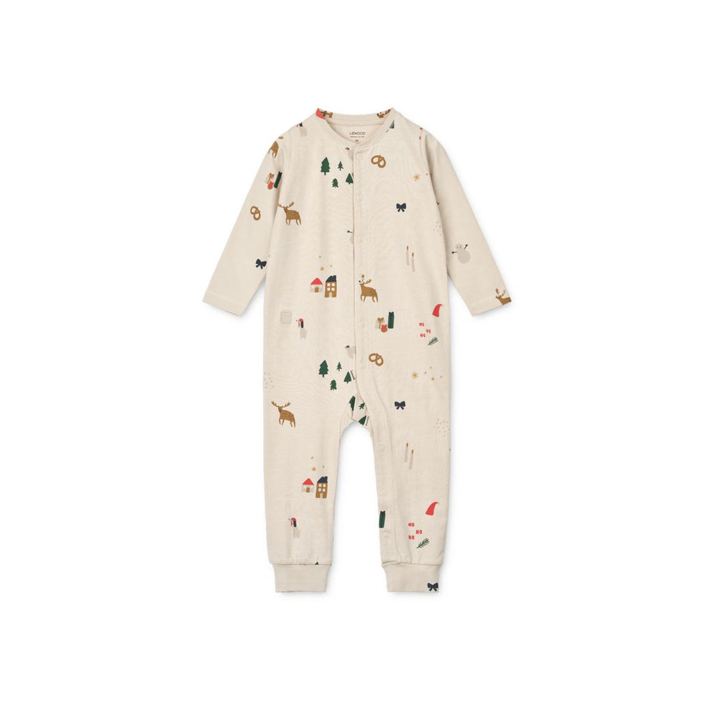 Pyjama Salopette en Coton Biologique Imprimé avec Boutons Pression et Sac en Tissu Assorti pour Bébés et Tout-Peters