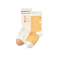 Lot de 2 paires de chaussettes extensibles abricot clair sportif en coton biologique, ajustement sûr pour les tenues quotidiennes des enfants actifs