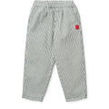 Pantalon en jean en coton rayé bleu marine classique avec taille élastique réglable et poches obliques pour enfants