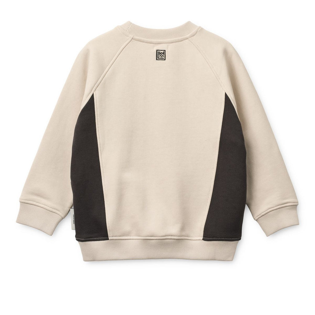 Sweat-shirt Enfant Ample en Coton Biologique Gris Sable avec Motif Panda et Manches Raglan pour un Confort Quotidien