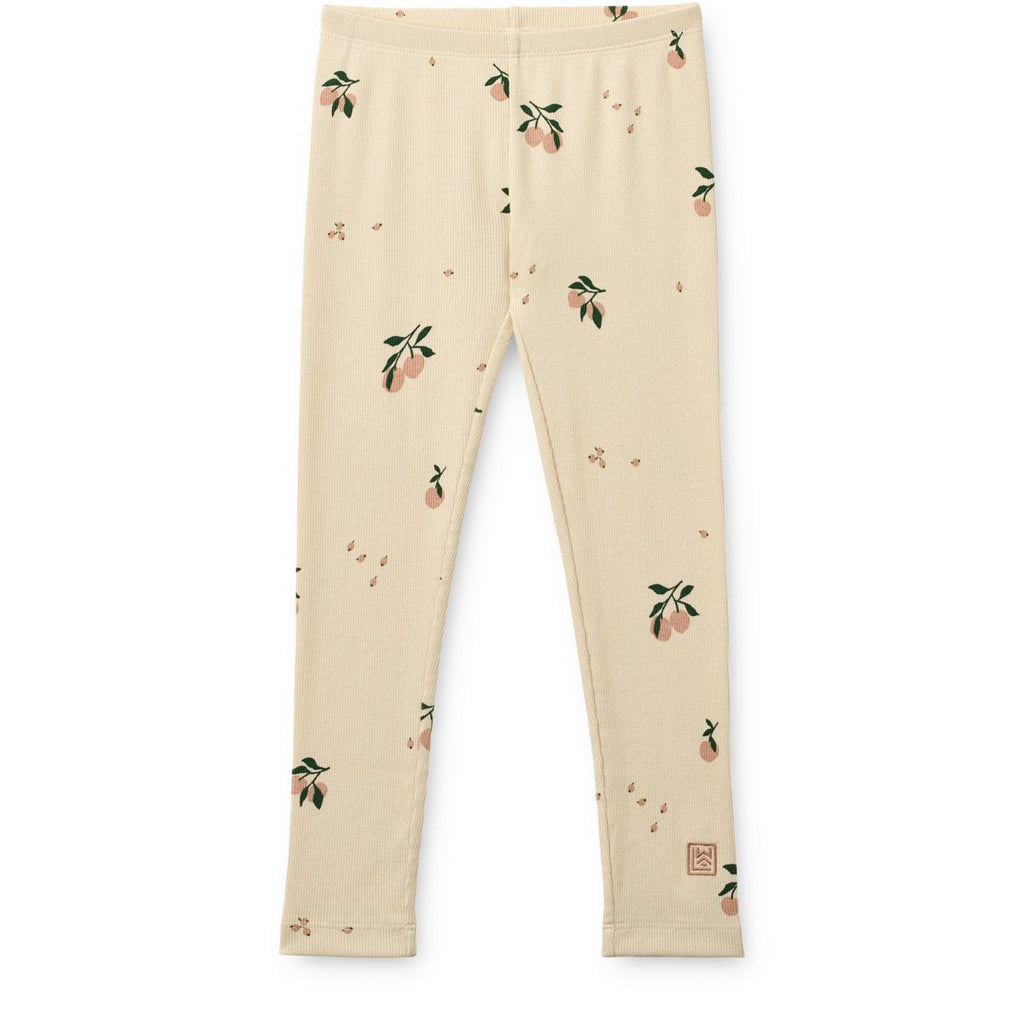 Legging côtelé en coton biologique Peach Seashell pour bébé et enfant avec taille élastiquée pour la crèche et les activités scolaires
