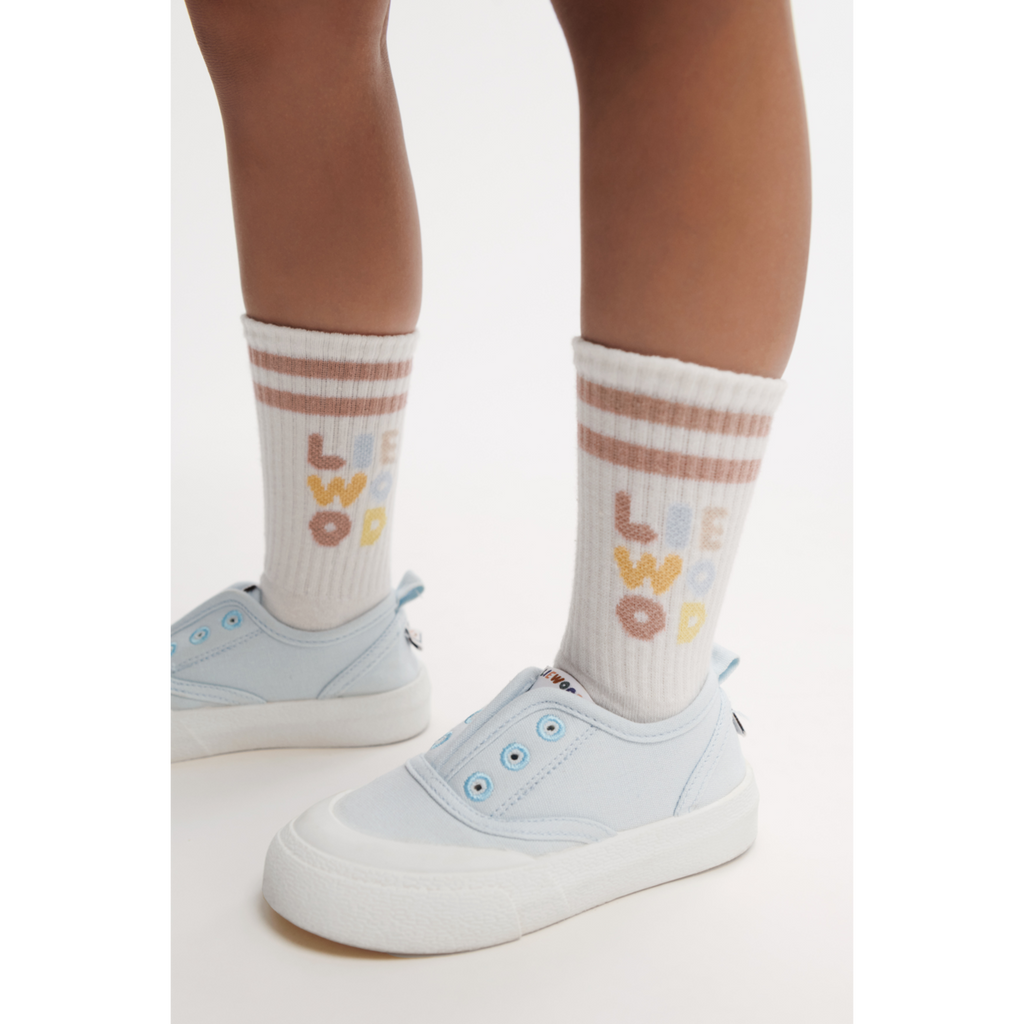 Lot de 2 paires de chaussettes extensibles abricot clair sportif en coton biologique, ajustement sûr pour les tenues quotidiennes des enfants actifs