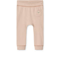 Legging bébé en coton bio à rayures couleur Sable Pâle Toscane, avec revers pliables et taille haute côtelée pour nouveau-nés et tout-petits
