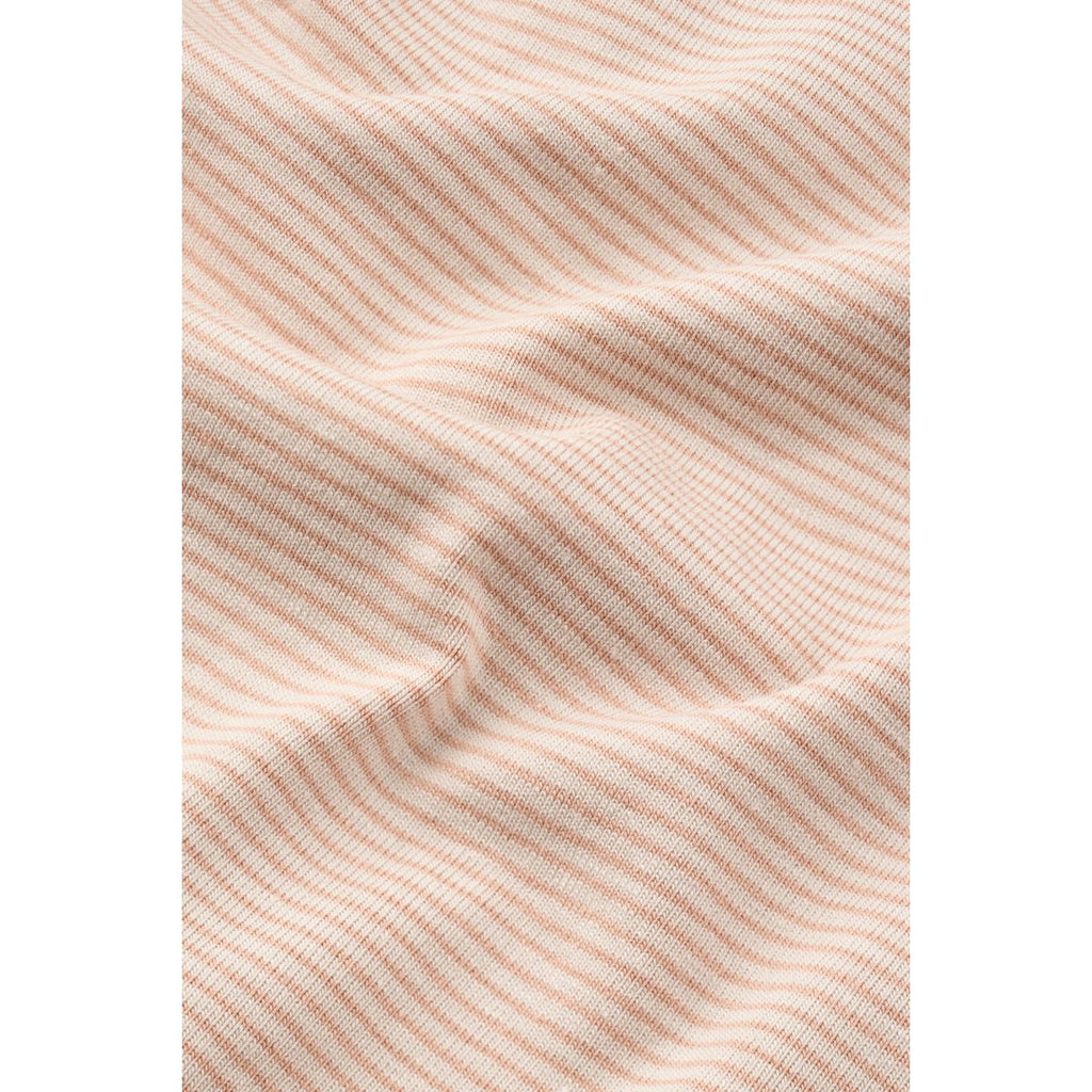 Legging bébé en coton bio à rayures couleur Sable Pâle Toscane, avec revers pliables et taille haute côtelée pour nouveau-nés et tout-petits