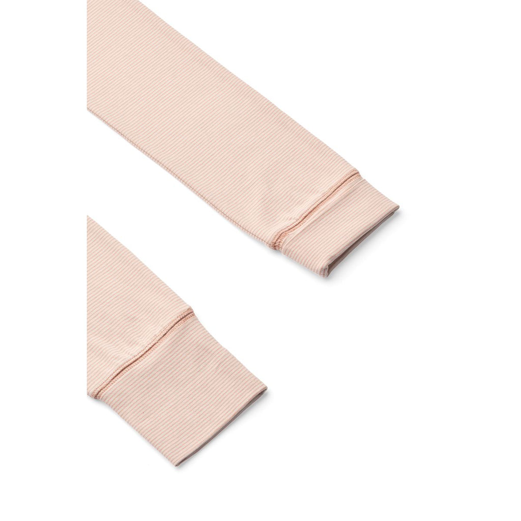 Legging bébé en coton bio à rayures couleur Sable Pâle Toscane, avec revers pliables et taille haute côtelée pour nouveau-nés et tout-petits